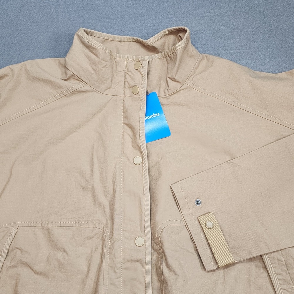 Columbia Sage Lake Jacket Tan Beige‎ Ripstop Utility Cropped Womens XL NEW